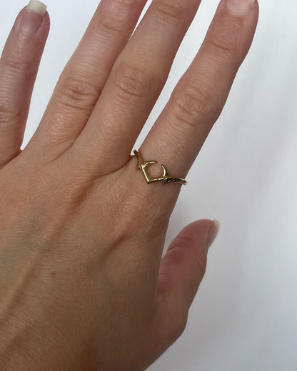 Antler Wishbone Ring